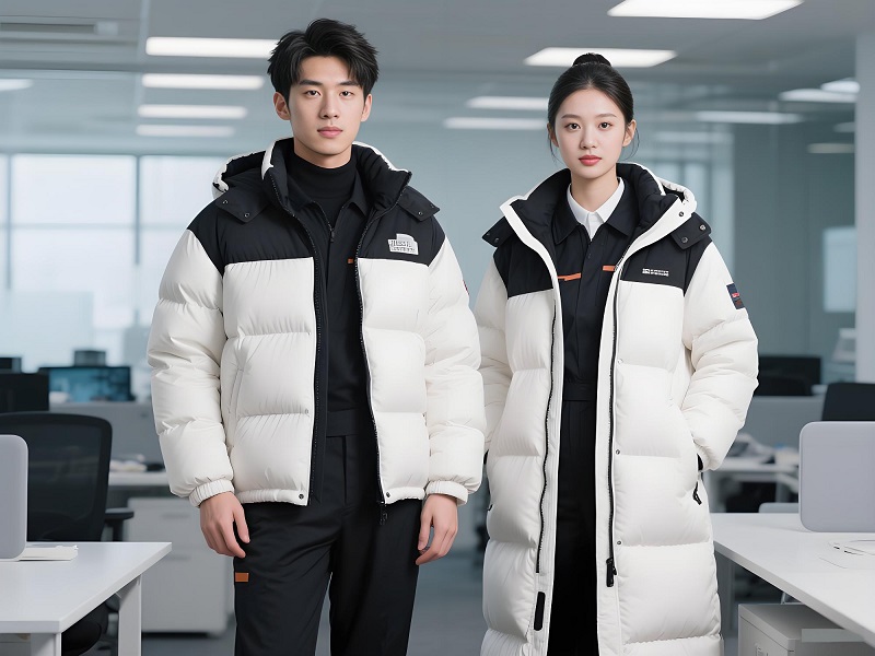 撞色拼接泡芙羽絨服工服定制 撞色拼接泡芙羽絨服工服定制