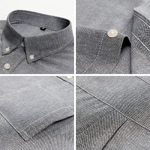 青年牛津紡長袖襯衫定制寬松舒適休閑做工細節(jié) - 副本