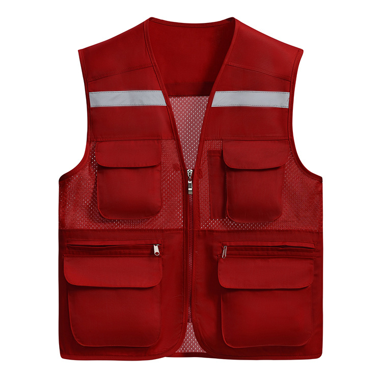 志愿者多口袋反光馬甲定制款式圖片