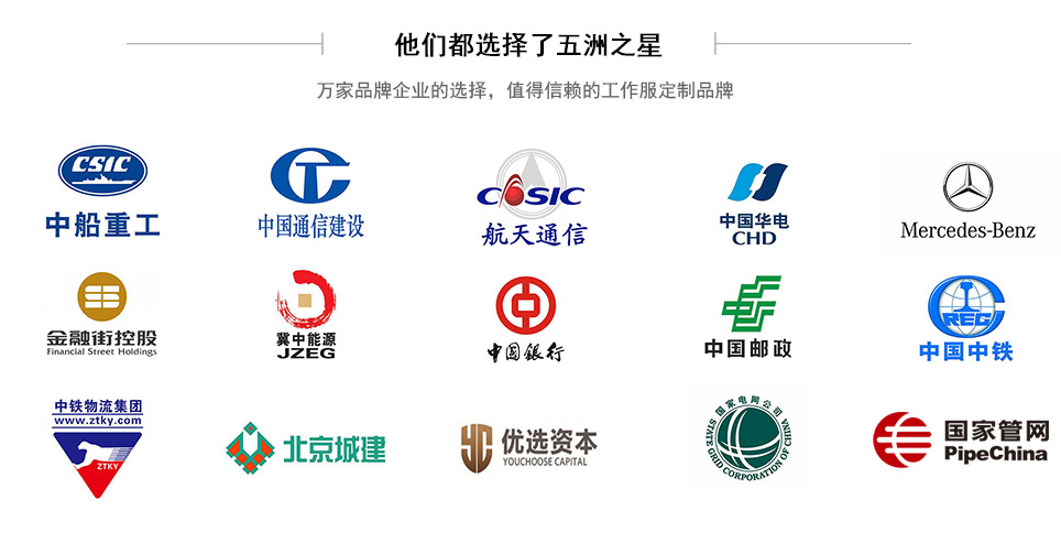 五洲之星定制秋冬季防風運動工作服部分案例展示