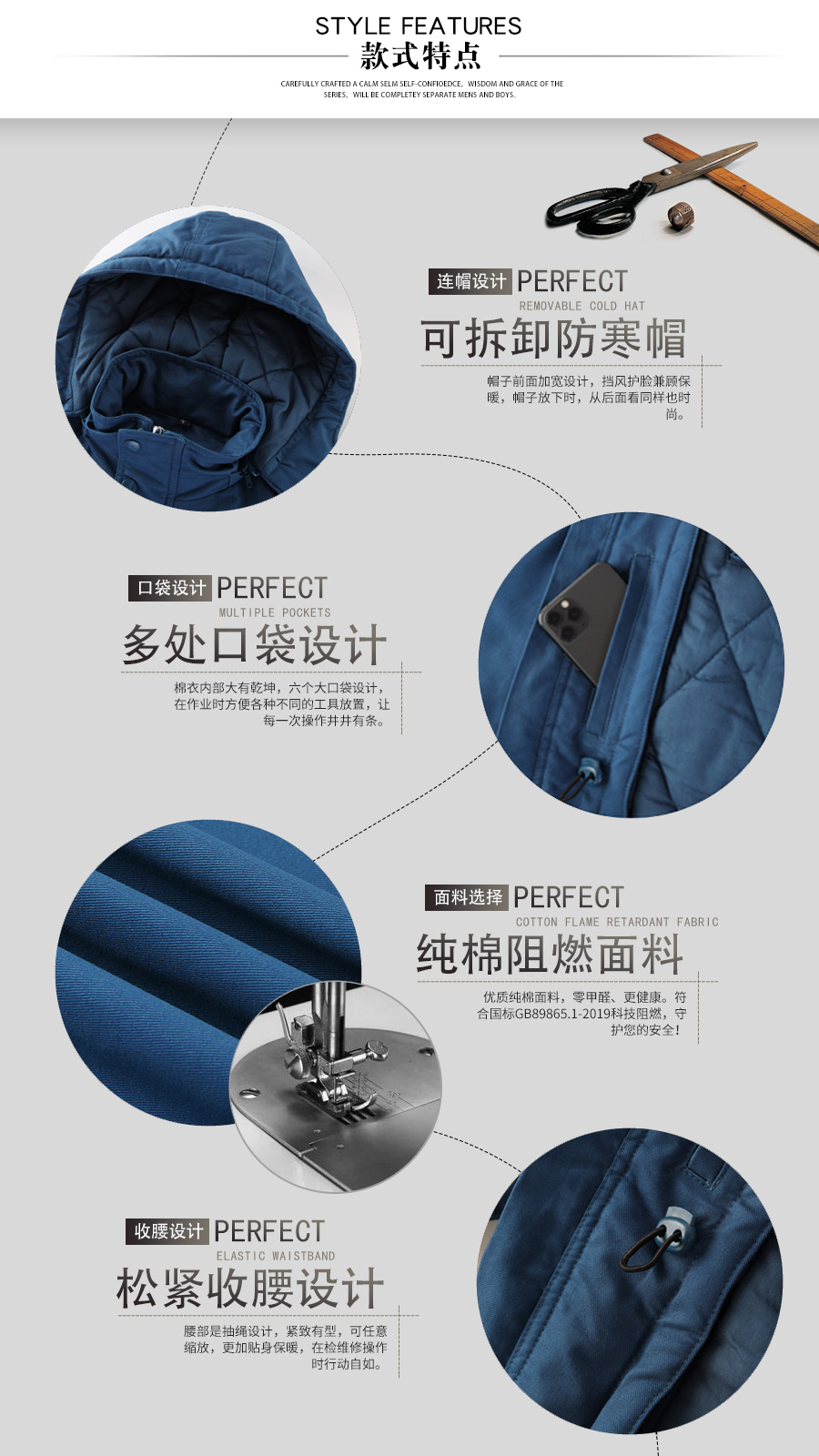 國家電網(wǎng)電力保暖棉衣—款式特點