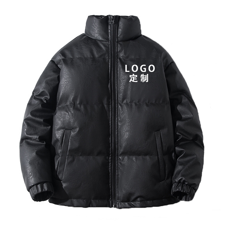 機(jī)車純色PU/真皮羽絨服